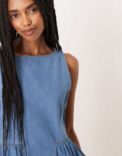 【I AM MARI】Paying Denim Sleeveless Mini One Piece I AM MARI (アイアムマリ) - フェイングデニムノースリーブミニ