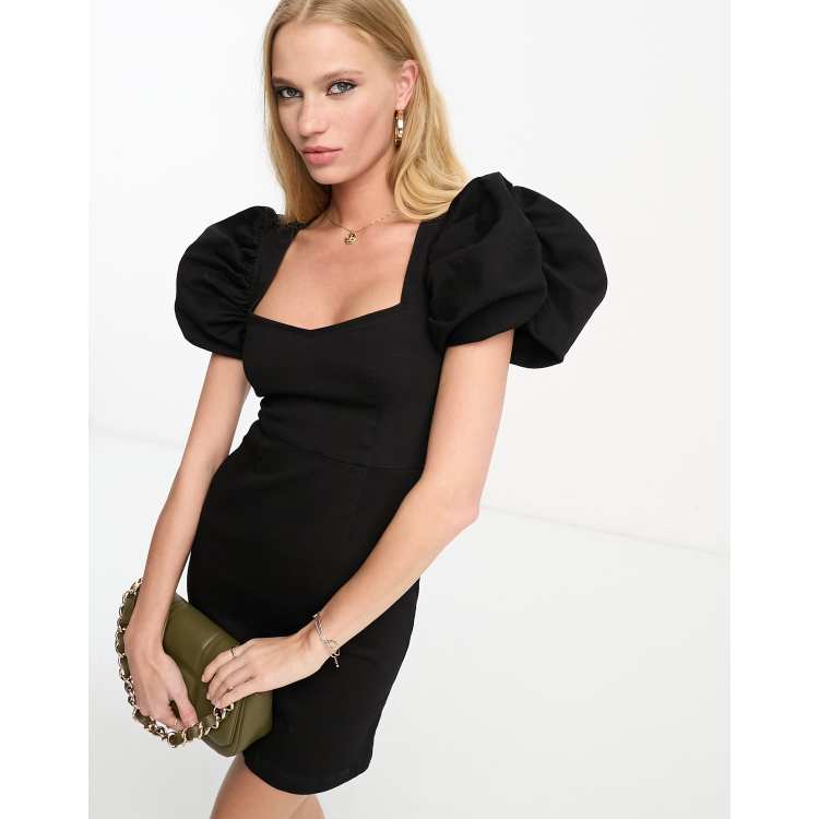 Puff sleeve sweetheart clearance dress