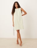 [ASOS DESIGN] ASOS DESIGN denim mini shift dress in pistachio-Green 16 Light Green