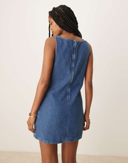 embroidered denim shift dress Harper Embroidered Denim Dress main image 0