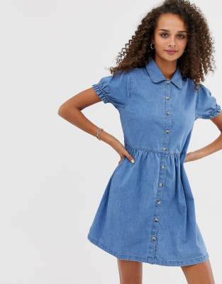 denim mini shirt dress