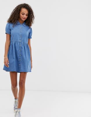 denim mini shirt dress