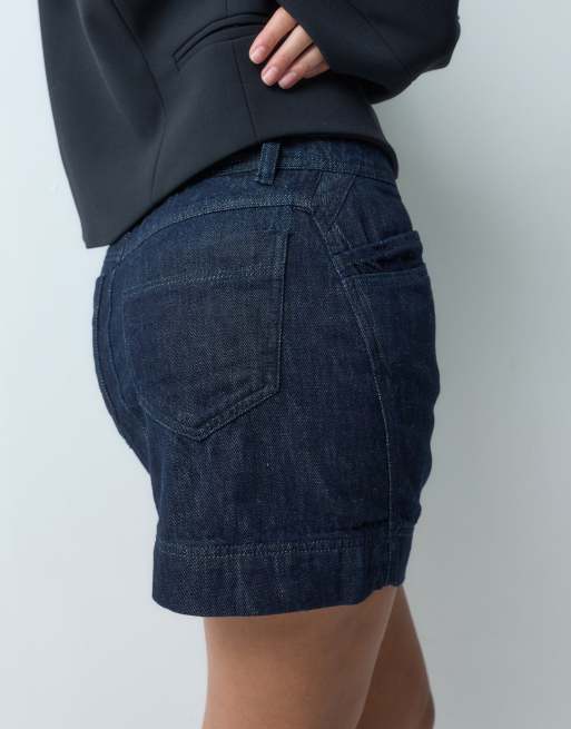 ASOS DESIGN denim mininederdel i rinse, del af sæt, 2 af 5