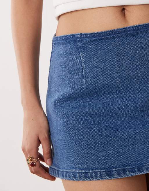 ASOS DESIGN - Denim minirokje in middenblauw, 5 van 5