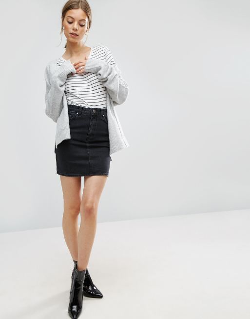 Black jean clearance skirt asos