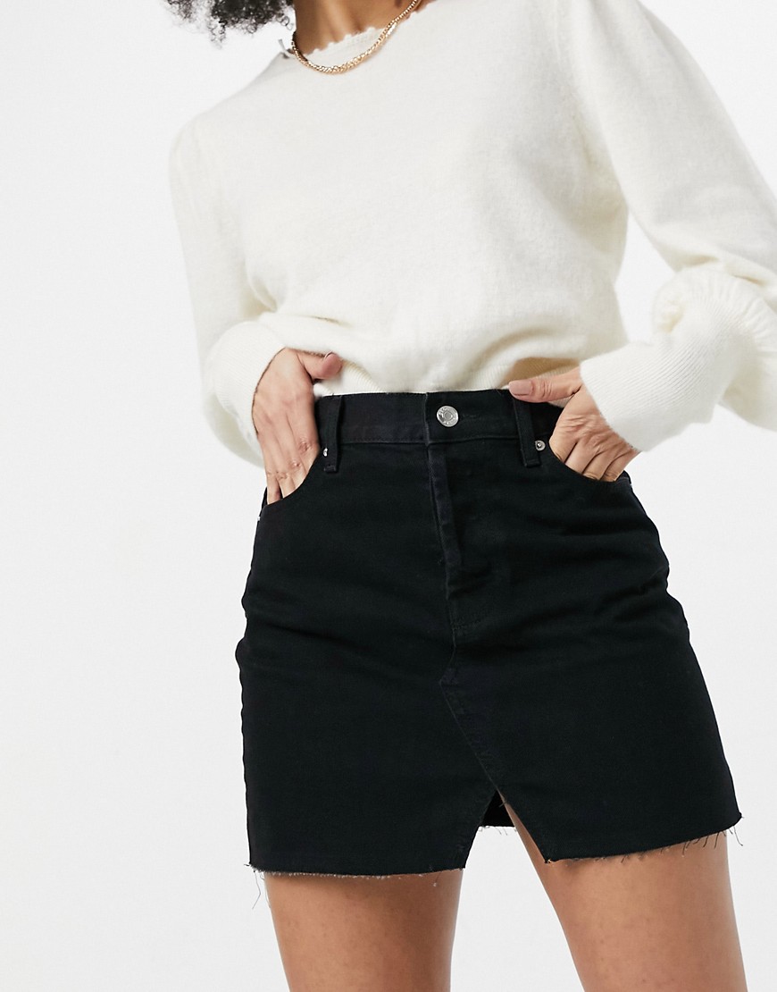 ASOS DESIGN denim 'original' mini skirt in black