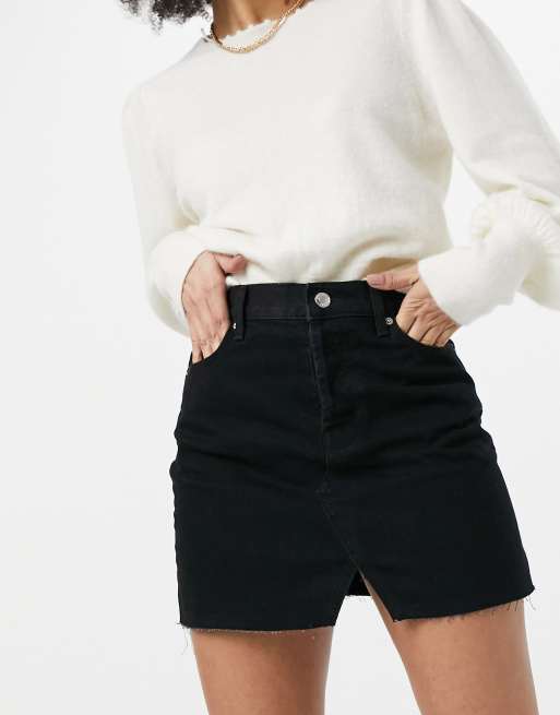 Asos black denim store skirt