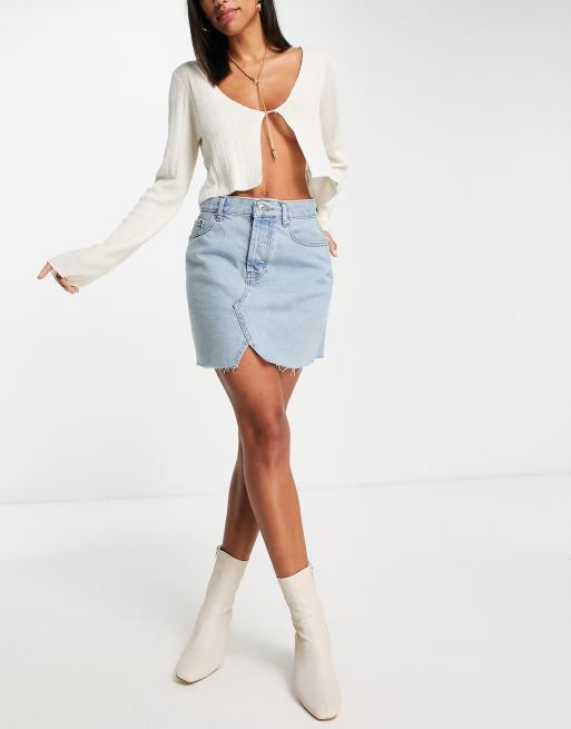 Asos a hotsell line denim skirt