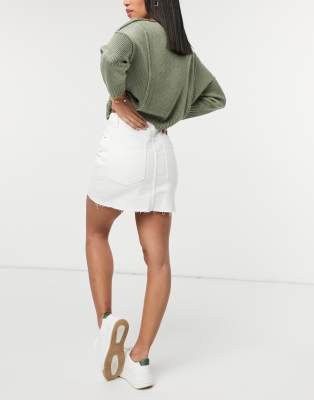 asos white denim skirt