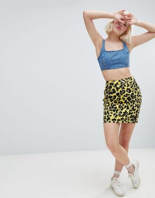 asos leopard print skirt