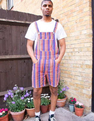 multi colored overalls