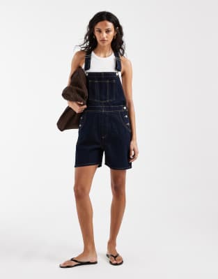 Asos Design Denim Overalls In Washed Black | ModeSens