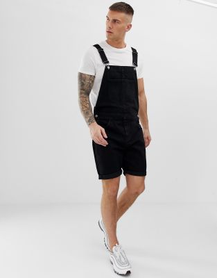 black overall shorts mens
