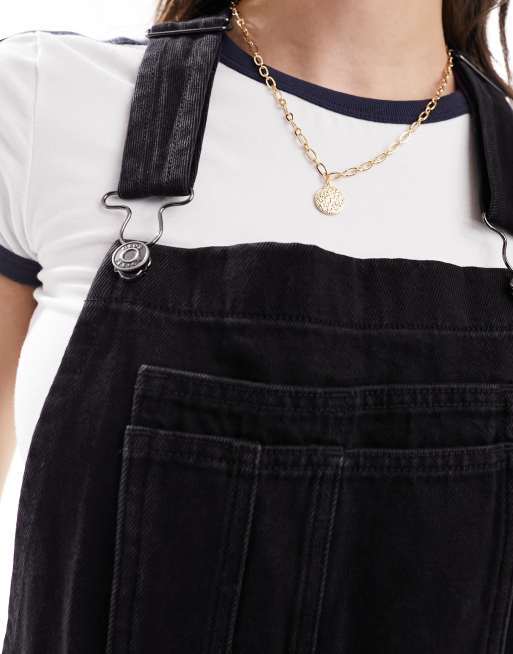 ASOS DESIGN Skinny Denim Dungarees In Black, $50, Asos