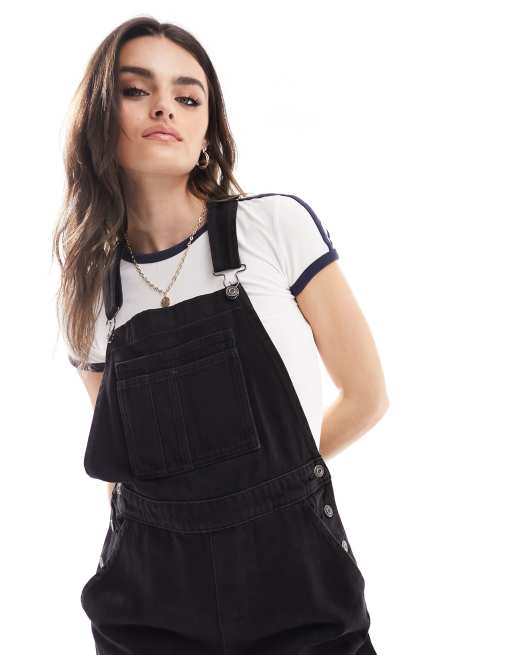 ASOS DESIGN Skinny Denim Dungarees In Black, $50, Asos