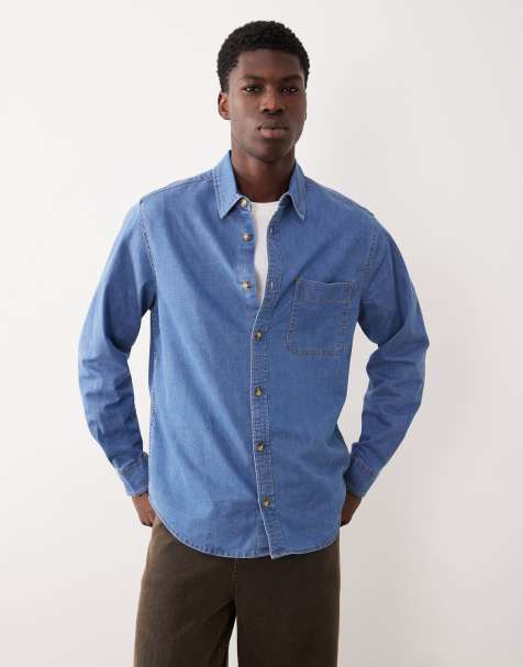 ASOS DESIGN - Denim overshirt in blauw - view 1