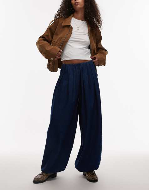 ASOS DESIGN denim oversized balloon jeans in indigo - view 1