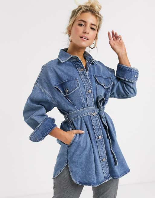 vince oversized belted shirt