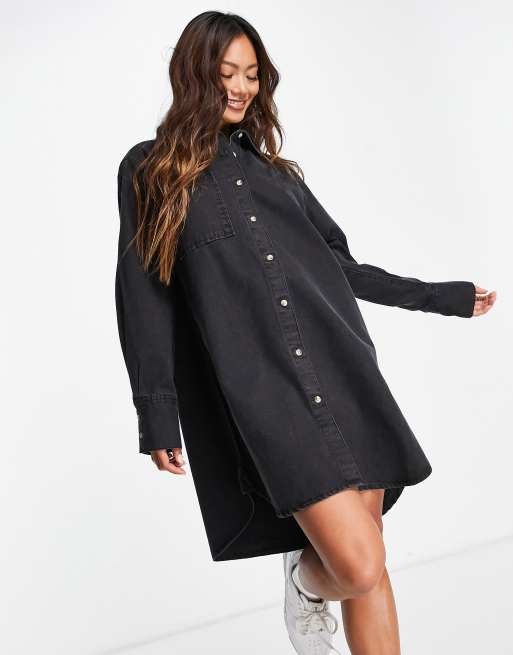 Asos black shirt outlet dress