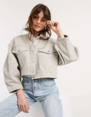 stone cropped denim jacket