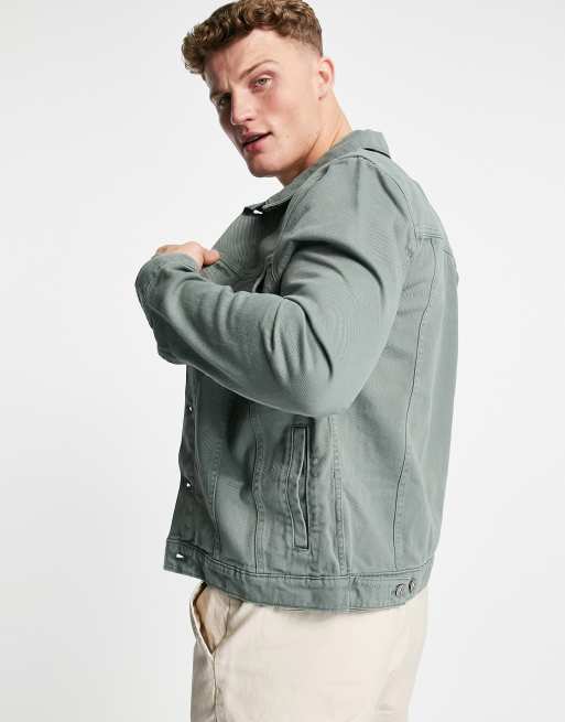 ASOS DESIGN oversized denim western jacket in green