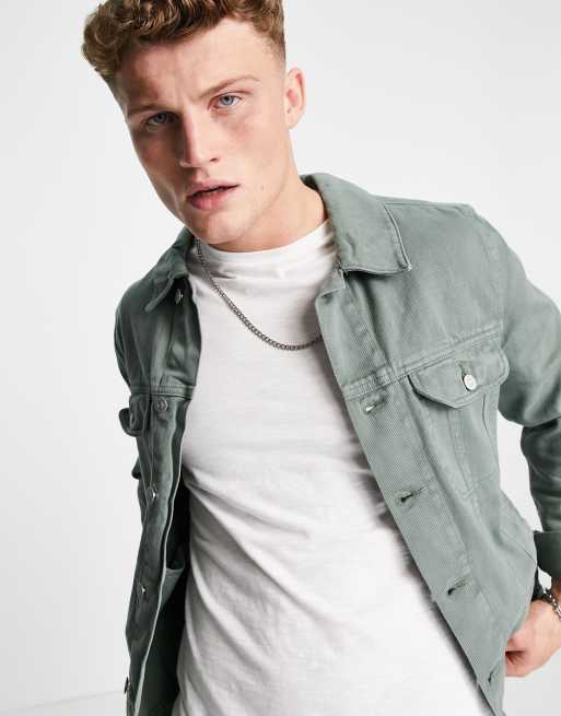 Asos green sale denim jacket