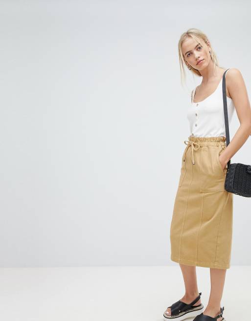 Paperbag clearance midi skirt