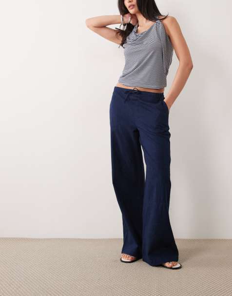 ASOS DESIGN denim parachute pants in indigo - view 1