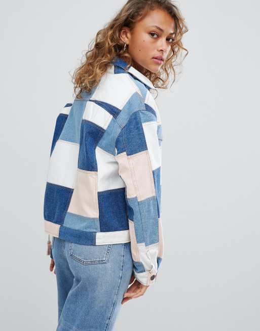 ASOS DESIGN denim patchwork jacket