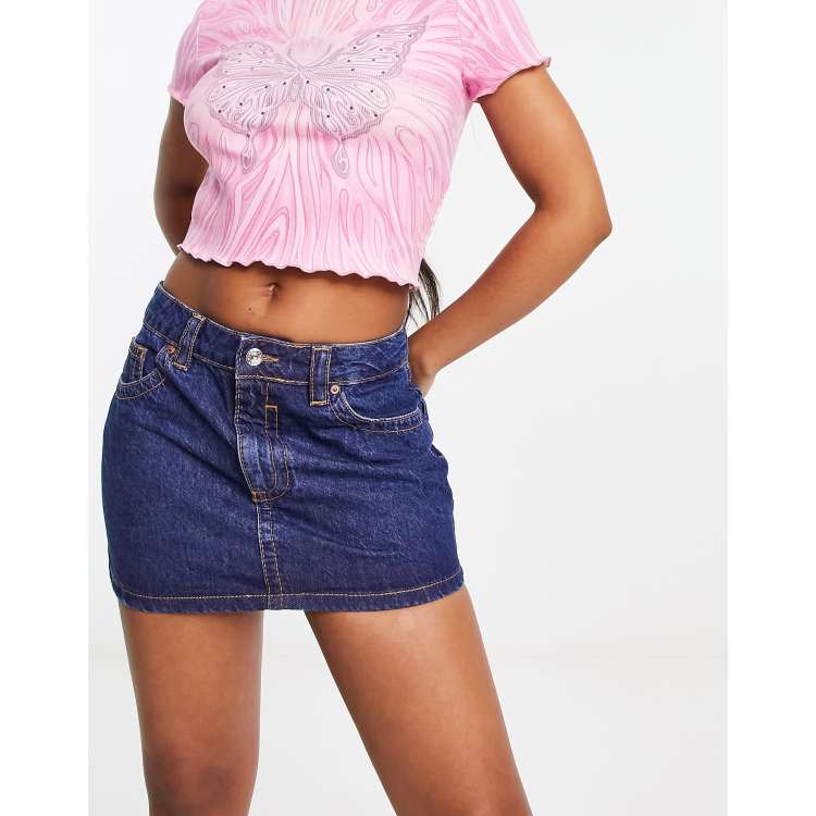 Blue denim outlet skirt asos