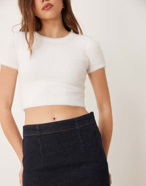 ASOS DESIGN denim pencil skirt in indigo ASOS