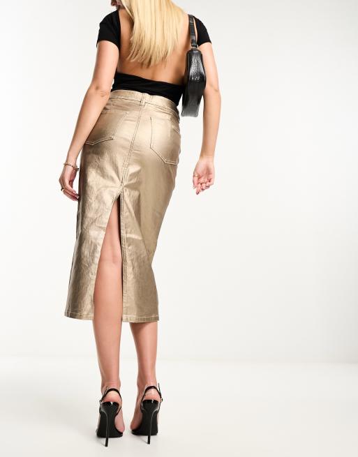 Gold 2024 denim skirt