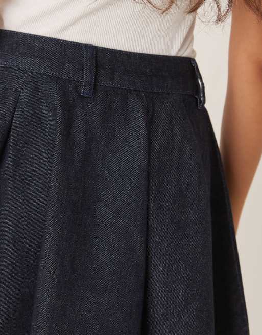 ASOS DESIGN denim pleated mini skirt in rinse - part of a set, 5 of 5