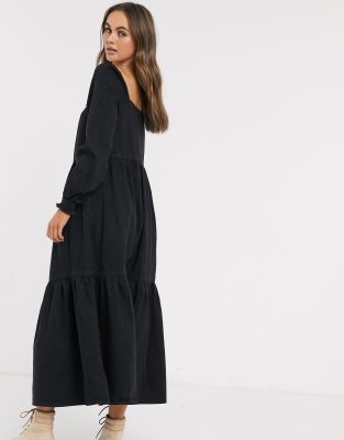 asos black smock dress