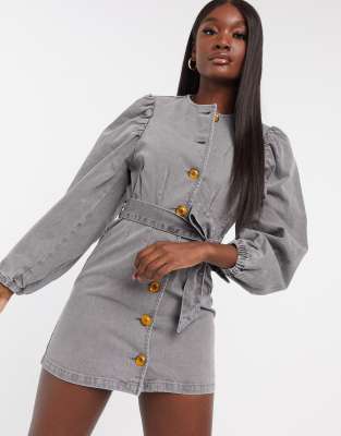 grey denim dress