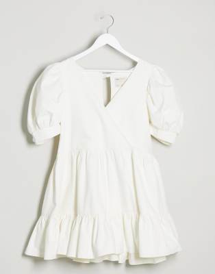 puff sleeve smock dress