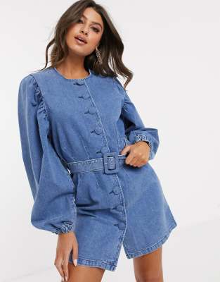 ASOS DESIGN denim puff sleeve retro 