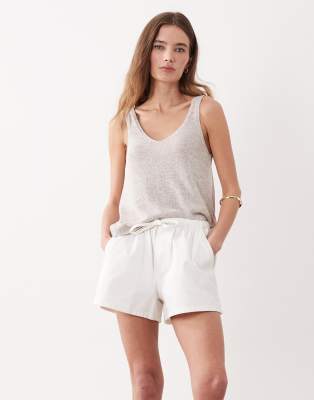 ASOS DESIGN denim pull on short in white