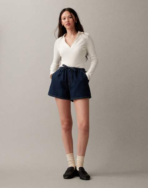 ASOS DESIGN denim pull on shorts in rinse - view 1
