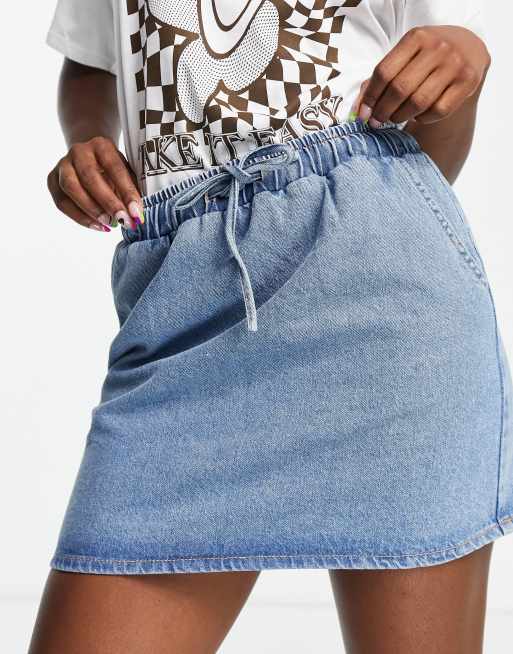 Drawstring denim skirt sale