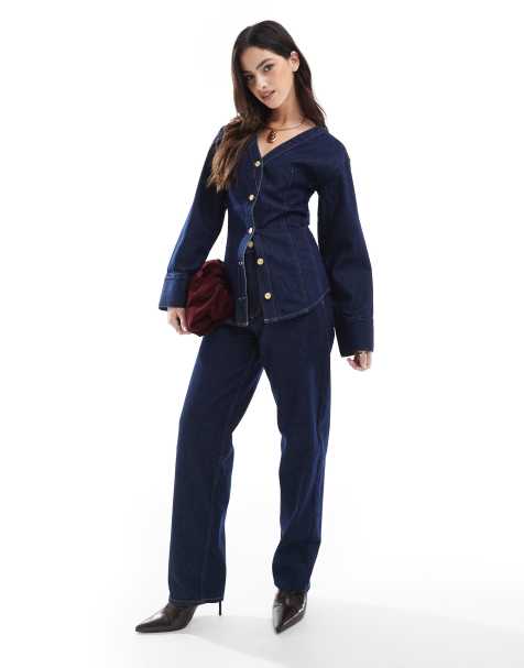 ASOS DESIGN denim rinse barrel set - view 1