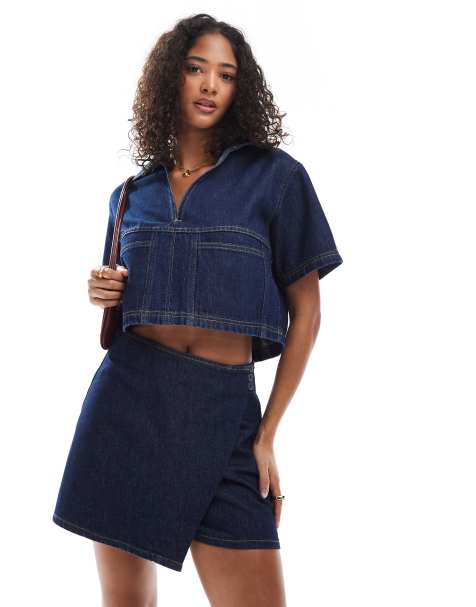 ASOS DESIGN - Denim rokje met spoeling, deel van co-ord set - view 1