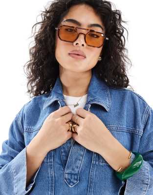 Asos Design Denim Rugby Top In Blue