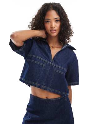 Asos Design Denim Rugby Top