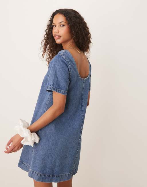 scoop denim dress Xadsfeel Denim Midi Dress for Women Sleeveless Spaghetti Strap Scoop Neck Denim  Dresses Button Up Flowy A-Line Jean Dress, Blue, Small at Amazon Women's  Clothing store