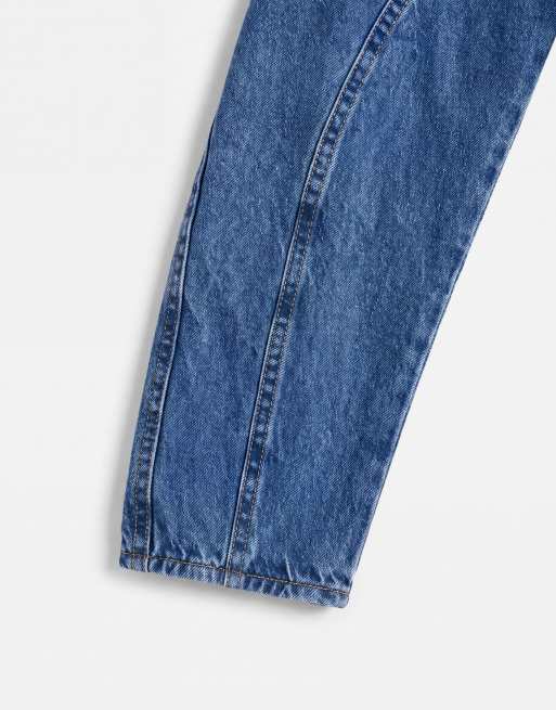 ASOS DESIGN denim seamed jacket co-ord in mid blue, 7 of 8