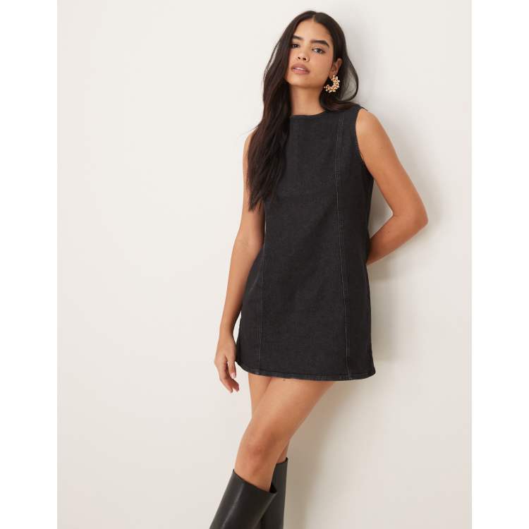 ◆Loulouseoul◆ Classic Denim Sleeveless Dress Black Classic Denim Sleeveless Dress (Black) - LOULOUSEOUL