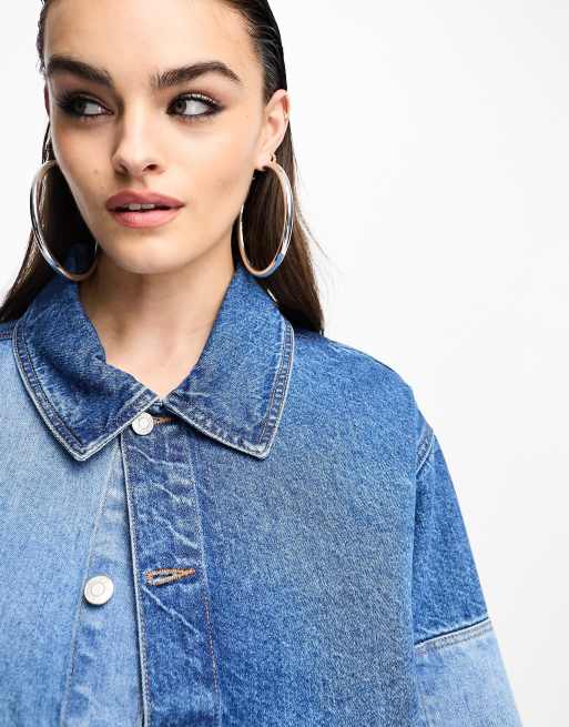 ASOS DESIGN denim patchwork jacket