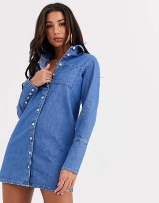 blue denim shirt dress