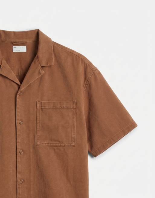 ASOS DESIGN denim shirt in brown - part of a set, 7 of 7